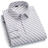 Vīriešu biznesa krekli ar garām piedurknēm Mikrošķiedras bez gludināšanas Elegants biroja formas krekls Ikdienas standarta vīriešu darba apģērba krekli