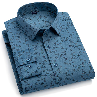 Vīriešu biznesa krekli ar garām piedurknēm Mikrošķiedras bez gludināšanas Elegants biroja formas krekls Ikdienas standarta vīriešu darba apģērba krekli