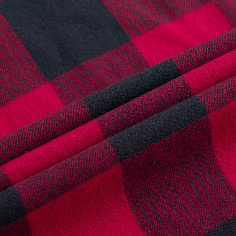 Cămăși cu mânecă lungă din flanel periat în carouri pentru bărbați, cu un singur buzunar, confortabile, casual, din bumbac, la modă, cămăși cu buton, slim fit, îmbrăcăminte