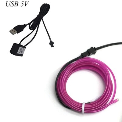 Glow EL Wire Rope Tape Cable strip LED Neon Lights Flexible Cable Party DIY Shoes Clothing Car αδιάβροχη ταινία led 1m 3m 5M 3V
