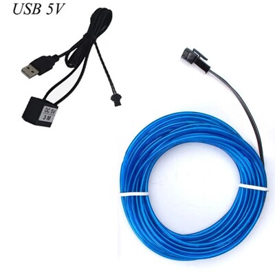 Glow EL Wire Rope Tape Cable strip LED Neon Lights Flexible Cable Party DIY Shoes Clothing Car αδιάβροχη ταινία led 1m 3m 5M 3V