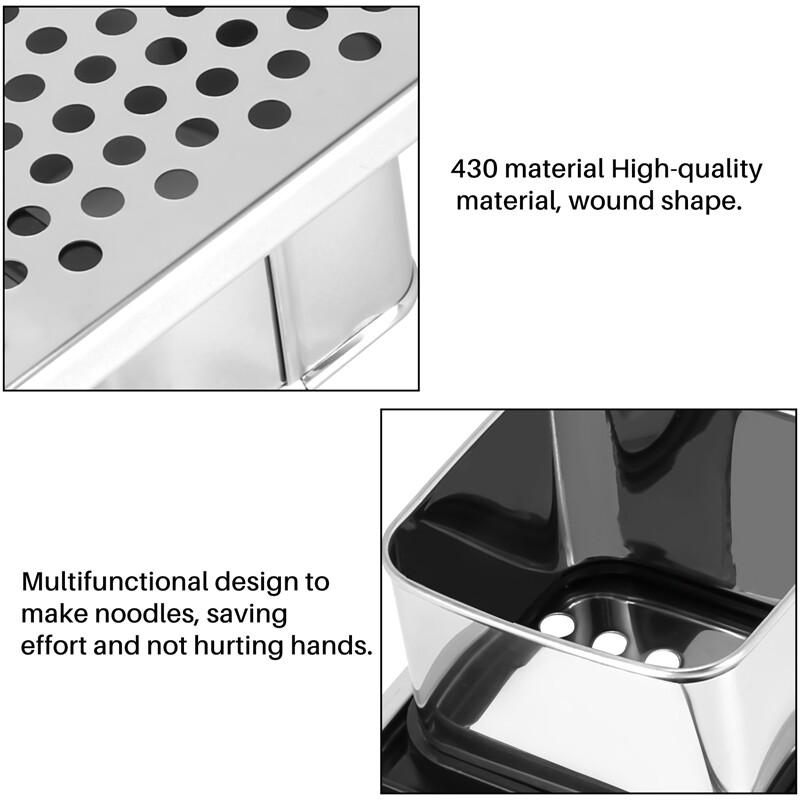 Nerūdijančio plieno spaetzle aparatas su patogia gumos rankena, skirta koldūnams makaronams