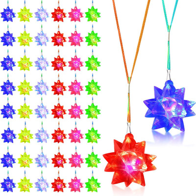 10 tk Vilkuvad Crystal Star Kaelakeed LED Helendav Spiky Star Ball Helendav ripats helendab pimedas Halloweeni peokingid