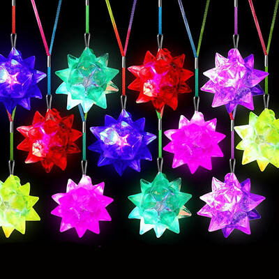 10 gab. Mirgojošas kristāla zvaigžņu kaklarotas, LED spoži, spikerbumba, iedegas kulons, mirdz tumsā Helovīna ballīšu dāvanas