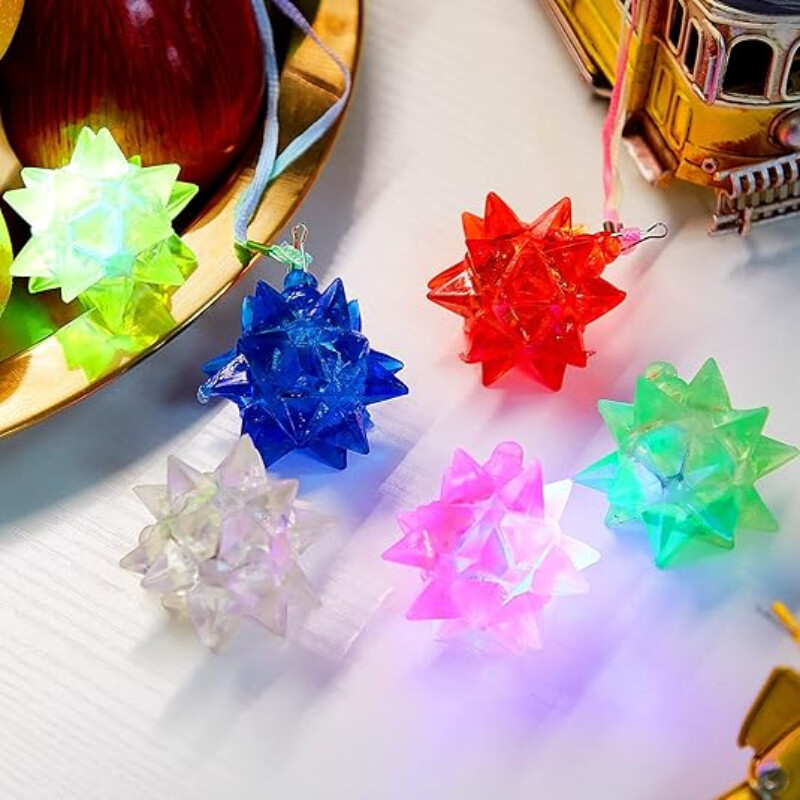 10 gab. Mirgojošas kristāla zvaigžņu kaklarotas, LED spoži, spikerbumba, iedegas kulons, mirdz tumsā Helovīna ballīšu dāvanas