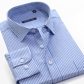 2024 νέα στυλ για τέσσερις εποχές XL 8XL 9XL 10XL Ανδρικό καρό μακρυμάνικο πουκάμισο Business casual φαρδύ ριγέ πουκάμισο 15 χρωμάτων