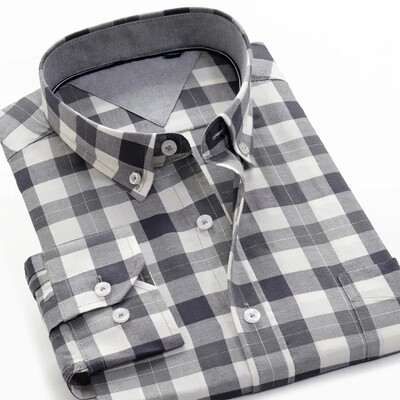 2024 νέα στυλ για τέσσερις εποχές XL 8XL 9XL 10XL Ανδρικό καρό μακρυμάνικο πουκάμισο Business casual φαρδύ ριγέ πουκάμισο 15 χρωμάτων