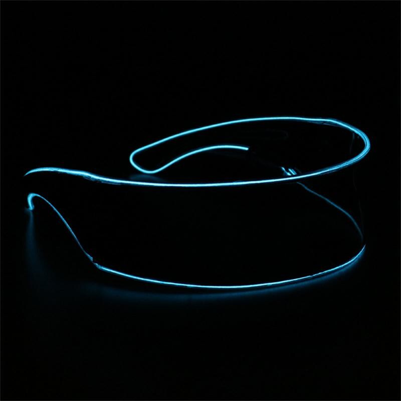 Lazeriniai akiniai naktinio klubo atlikėjams, LED akiniai, vakarėlių šokiai, Rave Christmas, 6V, LED futuristiniai kareivio akiniai, neoninė šviesa
