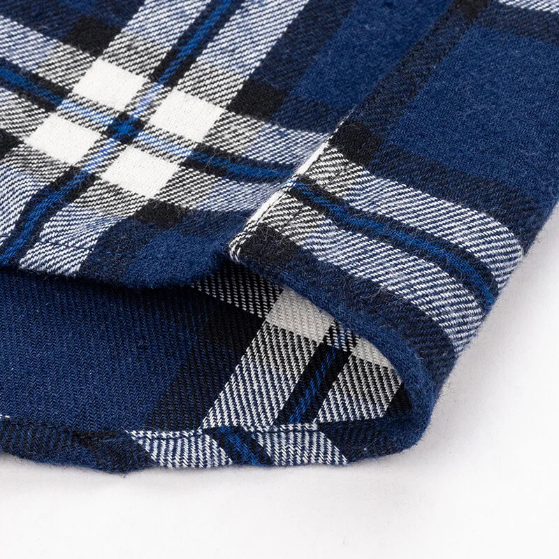 Cămăși pentru bărbați 100% bumbac periat cu mânecă lungă în carouri în carouri, cu un singur buzunar, moale, confortabile, ocazional, la modă, cămăși cu nasturi, cu potrivire standard