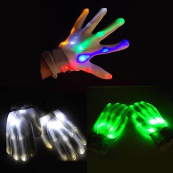 LED Light Up Performance Gloves For Halloween Christmas Rainbow Kids Light Up Gloves for Easter Party Cool Toy Single 1τμχ