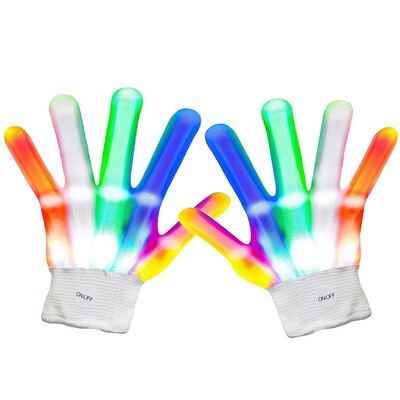 LED Light Up Performance Cimdi Helovīnam Ziemassvētku varavīksnes bērniem Gaismas cimdi Lieldienu ballītei Forša rotaļlieta, 1 gab.