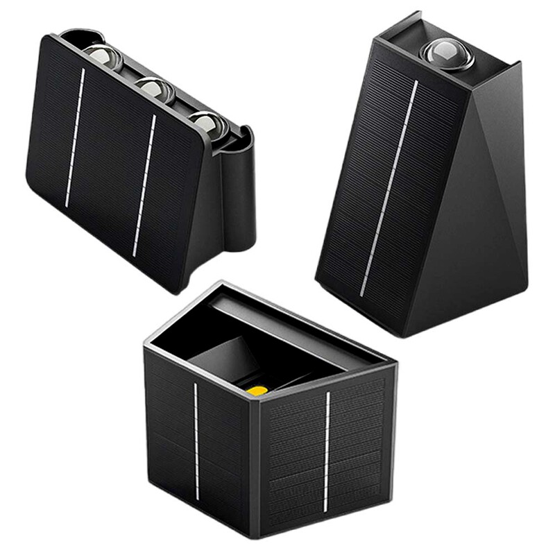 Saules sienas gaismas āra dārza apgaismojums Ārējais saules enerģijas LED āra lampas sienas lampas pagalma un dārza dekori.