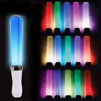 15 σε 1 Χρώματα Πολύχρωμο LED Glow Stick Wedding Camping Light Stick Μπαταρία Συναυλίες Διακόσμηση Glow Foam Stick Cheer Tube