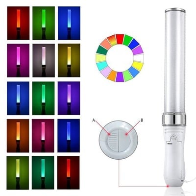 15 σε 1 Χρώματα Πολύχρωμο LED Glow Stick Wedding Camping Light Stick Μπαταρία Συναυλίες Διακόσμηση Glow Foam Stick Cheer Tube