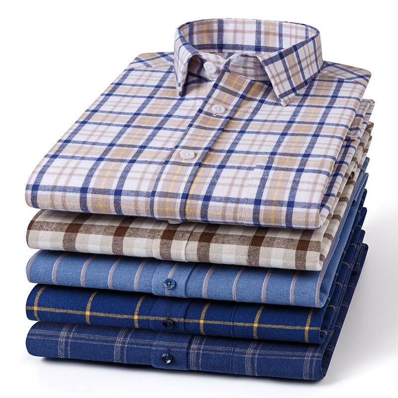 Plus μέγεθος 6xl 100% cotto μακρυμάνικα πουκάμισα για άνδρες casual slim fit απλό πουκάμισο ριγέ καρό μπλουζάκια επώνυμα μαλακά ρούχα τσέπης