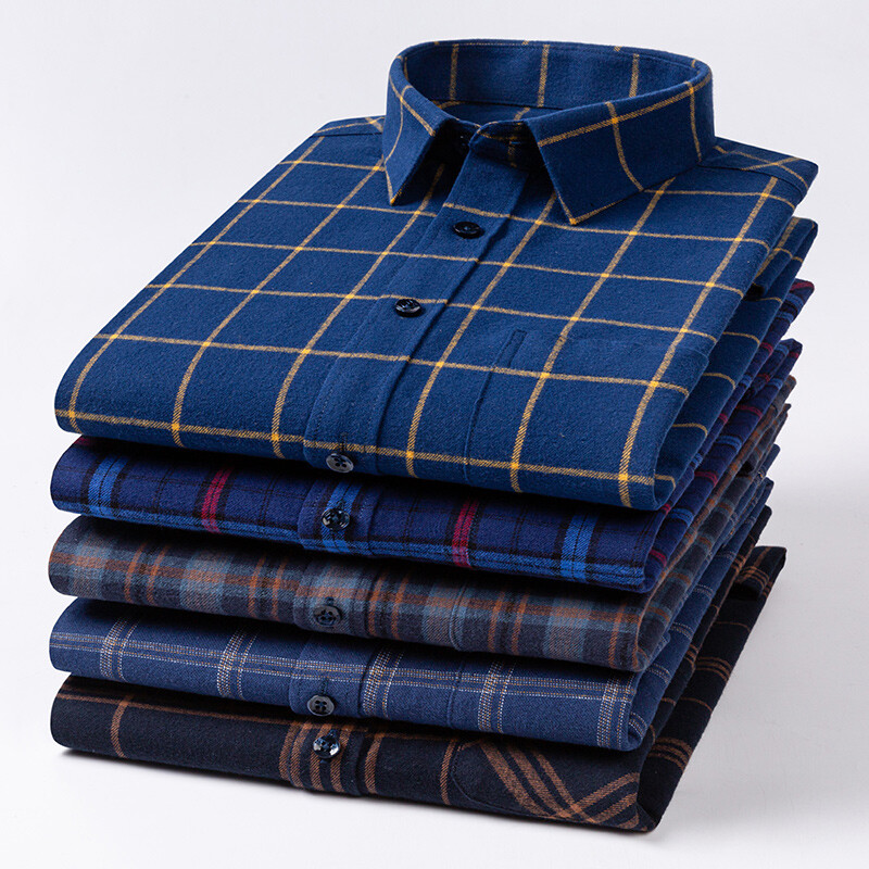 Plus μέγεθος 6xl 100% cotto μακρυμάνικα πουκάμισα για άνδρες casual slim fit απλό πουκάμισο ριγέ καρό μπλουζάκια επώνυμα μαλακά ρούχα τσέπης