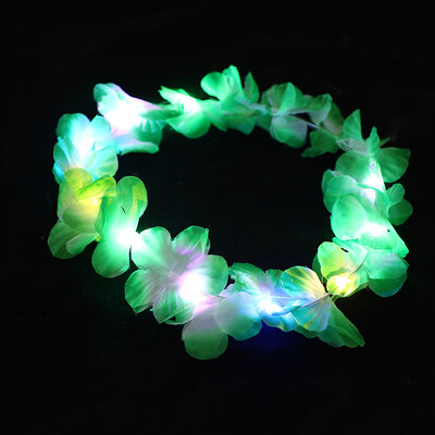 10 bucăți LED hawaian lei bentiță florală iluminată coroană de flori strălucitoare bentiță de vară, plajă, piscină, decorațiuni pentru petrecerea de nuntă