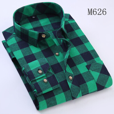 Augstas kvalitātes ikdienas krekli Vīriešu 2020. gada rudens ar garām piedurknēm, modes flaneļa rūtainu kreklu, vīriešu Camisas 6 krāsu zīmola apģērbi DS-135