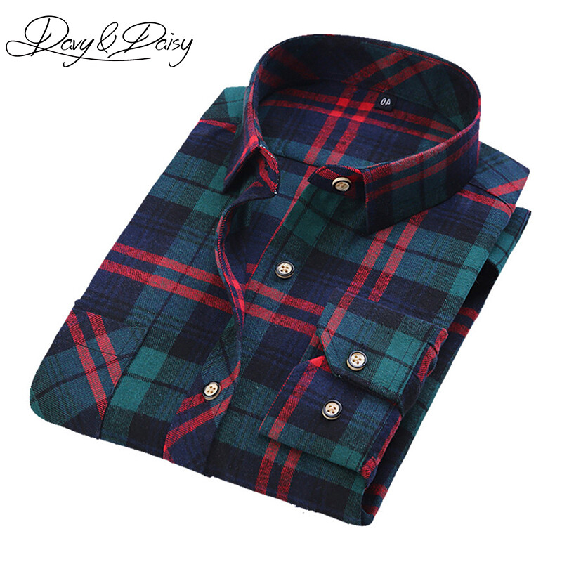 Augstas kvalitātes ikdienas krekli Vīriešu 2020. gada rudens ar garām piedurknēm, modes flaneļa rūtainu kreklu, vīriešu Camisas 6 krāsu zīmola apģērbi DS-135
