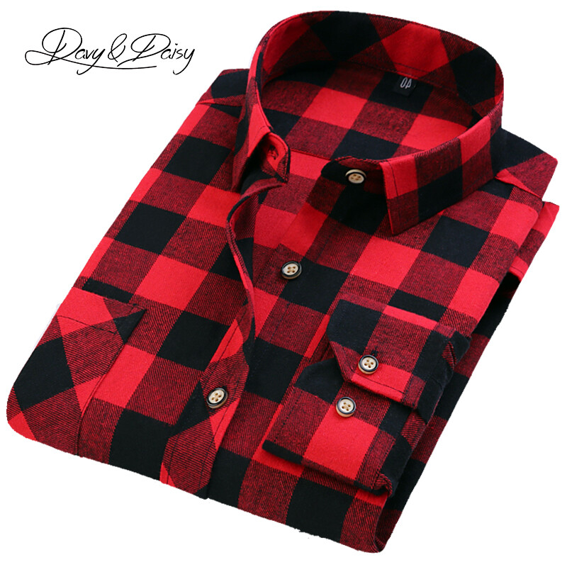 Augstas kvalitātes ikdienas krekli Vīriešu 2020. gada rudens ar garām piedurknēm, modes flaneļa rūtainu kreklu, vīriešu Camisas 6 krāsu zīmola apģērbi DS-135