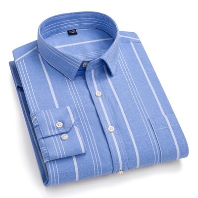 Ανδρικό καρό πουκάμισο από καθαρό βαμβάκι με μακρυμάνικο κανονική εφαρμογή Ανδρικό πουκάμισο casual oversized φθινοπωρινό Αντρική μπλούζα Leisure New Plus Size πουκάμισο