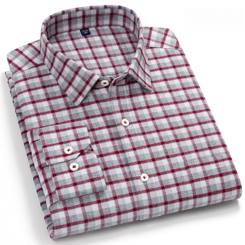 Jaunums kreklā Augstas kvalitātes 100% kokvilna Slīpēšanas krekli ar garām piedurknēm vīriešiem Slīpā formā formāls krekls mīksts rūtains ikdienas elegants apģērbs