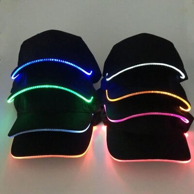 LED világító baseballsapka Karácsonyi buli csúcsos sapka Izzó sapka női férfiak alkalmi koponya sapkák Cosplay jelmez karácsonyi parti sapka