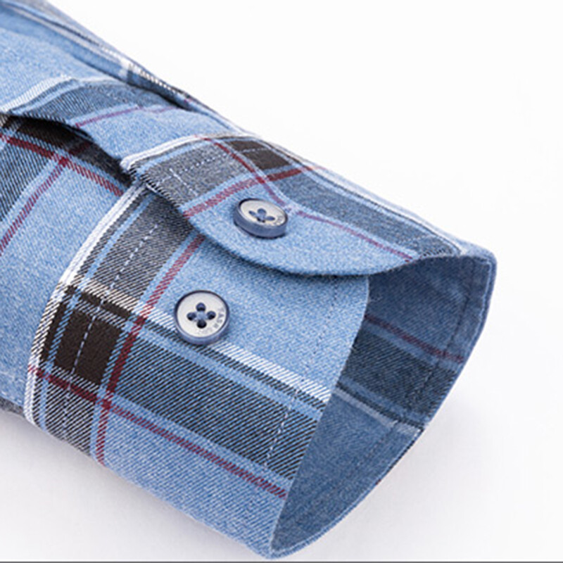 Vīriešu rūtains bambusa šķiedras krekls ar pogām, augstas kvalitātes rūtains krekls ar garām piedurknēm un vienkāršs kabatas rūtains krekls, moderni vīriešu krekli