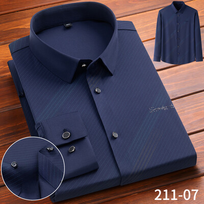 Uus särk elastne Inglismaa pikkade varrukatega särgid meestele saleda vormiga ametlik tavaline särk kõrge quliyt disainer top pehmed ruudulised riided