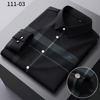 Uus särk elastne Inglismaa pikkade varrukatega särgid meestele saleda vormiga ametlik tavaline särk kõrge quliyt disainer top pehmed ruudulised riided