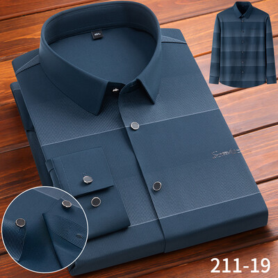 Uus särk elastne Inglismaa pikkade varrukatega särgid meestele saleda vormiga ametlik tavaline särk kõrge quliyt disainer top pehmed ruudulised riided