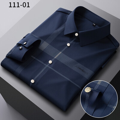 Uus särk elastne Inglismaa pikkade varrukatega särgid meestele saleda vormiga ametlik tavaline särk kõrge quliyt disainer top pehmed ruudulised riided