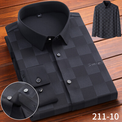 Uus särk elastne Inglismaa pikkade varrukatega särgid meestele saleda vormiga ametlik tavaline särk kõrge quliyt disainer top pehmed ruudulised riided