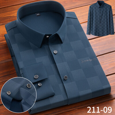 Uus särk elastne Inglismaa pikkade varrukatega särgid meestele saleda vormiga ametlik tavaline särk kõrge quliyt disainer top pehmed ruudulised riided