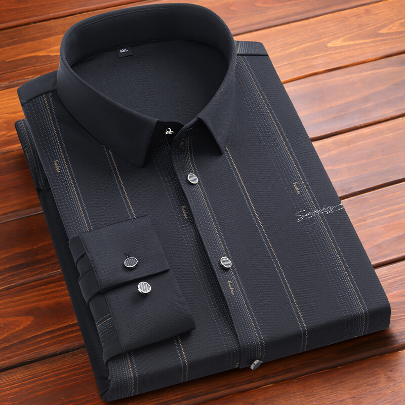 Νέο σε πουκάμισο ελαστικό αγγλικό μακρυμάνικο πουκάμισο για άνδρες slim fit επίσημο απλό πουκάμισο ψηλό quliyt επώνυμα μαλακά καρό ρούχα