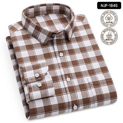 „Oxford Solid Color 100 Cotton“ marškinėliai ilgomis rankovėmis vyrams Dryžuoti languoti vyriški marškinėliai ilgomis rankovėmis Slim Fit Kasdieniai formalūs socialiniai marškiniai