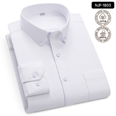 „Oxford Solid Color 100 Cotton“ marškinėliai ilgomis rankovėmis vyrams Dryžuoti languoti vyriški marškinėliai ilgomis rankovėmis Slim Fit Kasdieniai formalūs socialiniai marškiniai