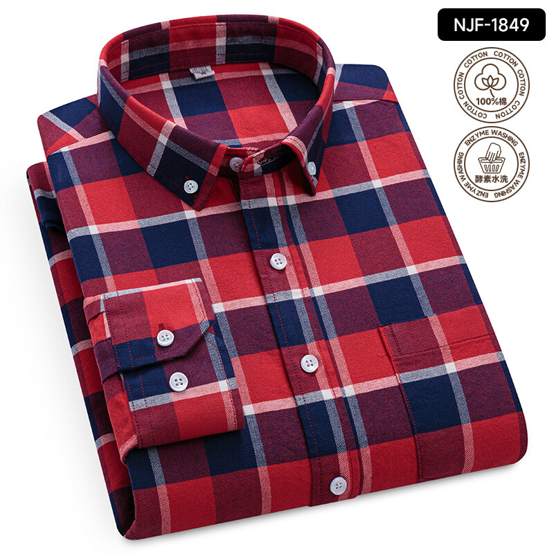 „Oxford Solid Color 100 Cotton“ marškinėliai ilgomis rankovėmis vyrams Dryžuoti languoti vyriški marškinėliai ilgomis rankovėmis Slim Fit Kasdieniai formalūs socialiniai marškiniai