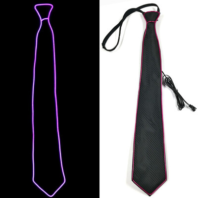 Cravate luminoase cu LED Cravată luminoasă colorată Cravată luminoasă cu LED-uri reglabilă intermitentă pentru petrecere în bar, spectacol pe scenă, festival, cadou amuzant
