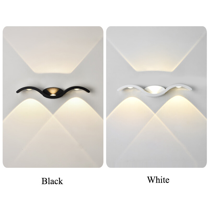 Nordic Style lauko vandeniui atsparus IP65 9W LED sieninis šviestuvas baltas juodas sieninis šviestuvas koridoriaus koridoriaus verandos lempos lempai