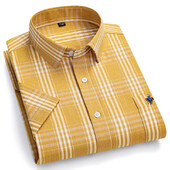 Νέο σε πουκάμισο συν μέγεθος 100% βαμβακερά καλοκαιρινά κοντομάνικα πουκάμισα για άντρες αδύνατη γραμμή μονόχρωμο πουκάμισο χωρίς αποστολή, μαλακά καρό ρούχα