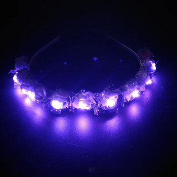 1 τμχ Κοριτσίστικο Glow Headband με LED Light Flowers Hairband Στεφάνι για Αξεσουάρ Γάμου Γυμναστήριο πάρτι Hair Festival