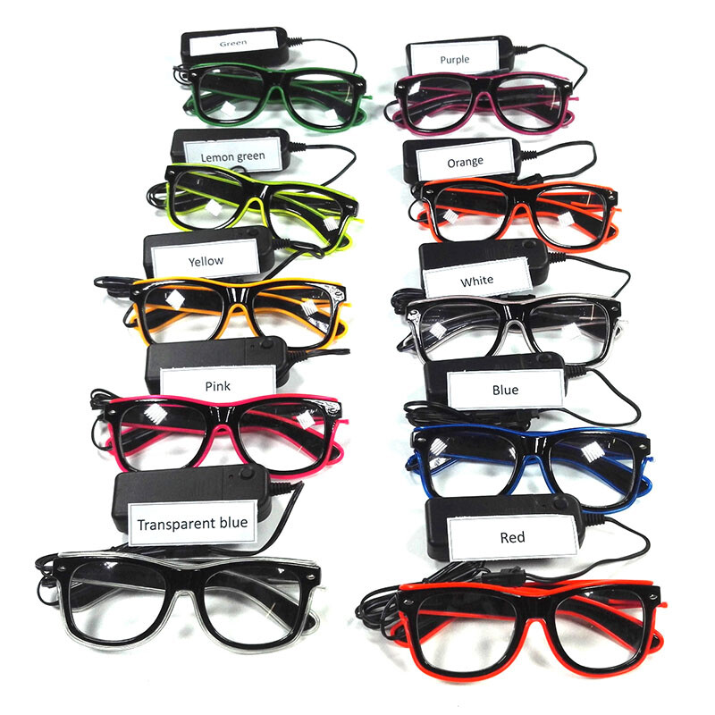 Modes diskotēkas kvēlojošās brilles dzimšanas dienas svinības LED brilles ar gaismas piedevām Neona brilles vīriešiem sieviešu briļļu kostīms