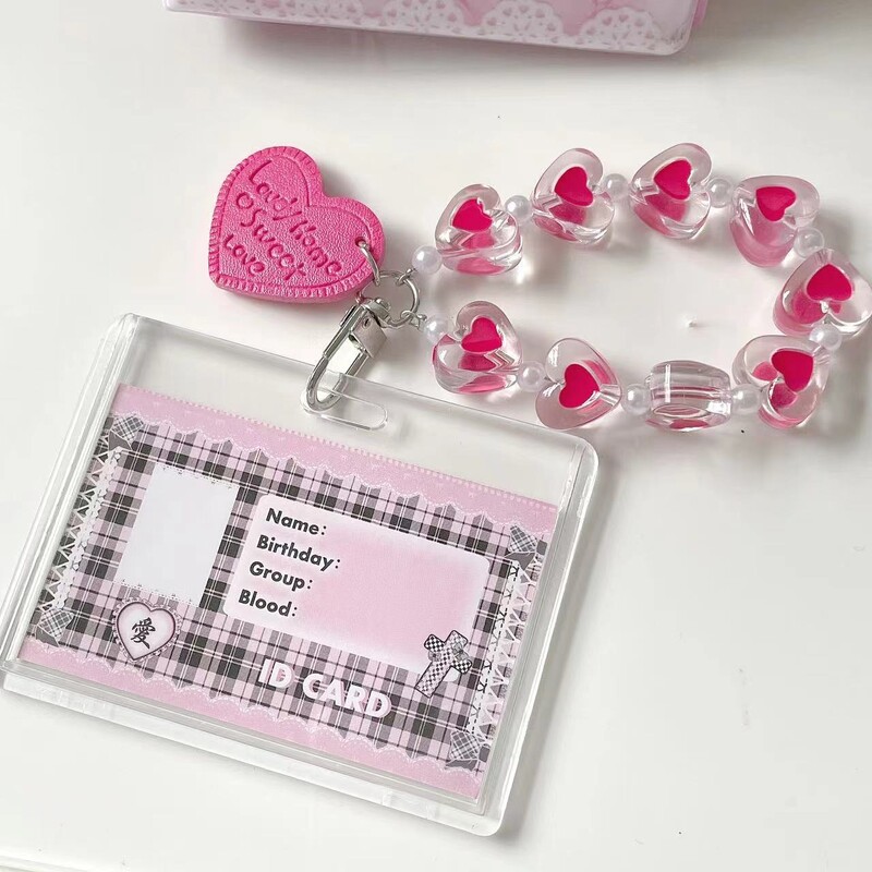 Suport de card dur acrilic transparent cu capac glisant Breloc dublu de dragoste card mic card autobuz senzor de control acces en-gros