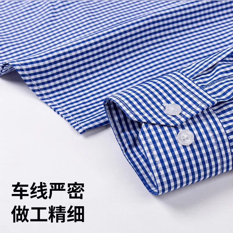 Φαρδύ casual πουκάμισο που δεν σιδερώνει ίντσες, ανοιξιάτικο πουκάμισο, ανδρικό μικρό καρό πουκάμισο, ανδρικό πουκάμισο με μακριά μανίκια