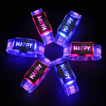 Βραχιόλια 6 τεμαχίων Led Glow Light Up Βραχιόλια LOVE που αναβοσβήνει βραχιόλι Λαμπερό βραχιόλι Glow in The Dark Rave Χριστουγεννιάτικα παιχνίδια