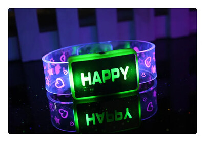 Βραχιόλια 6 τεμαχίων Led Glow Light Up Βραχιόλια LOVE που αναβοσβήνει βραχιόλι Λαμπερό βραχιόλι Glow in The Dark Rave Χριστουγεννιάτικα παιχνίδια
