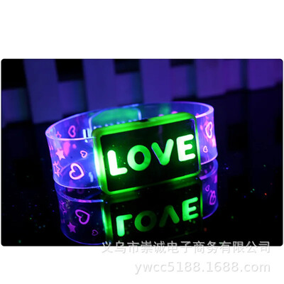 Βραχιόλια 6 τεμαχίων Led Glow Light Up Βραχιόλια LOVE που αναβοσβήνει βραχιόλι Λαμπερό βραχιόλι Glow in The Dark Rave Χριστουγεννιάτικα παιχνίδια