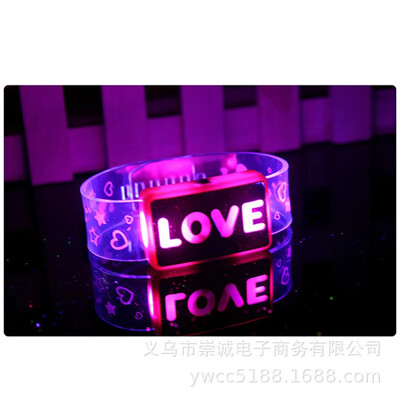 Βραχιόλια 6 τεμαχίων Led Glow Light Up Βραχιόλια LOVE που αναβοσβήνει βραχιόλι Λαμπερό βραχιόλι Glow in The Dark Rave Χριστουγεννιάτικα παιχνίδια