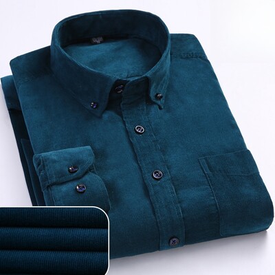 Didesnio dydžio S~6XL velvetiniai marškiniai vyriški laisvalaikio ilgomis rankovėmis, įprastos formos verslo suknelės marškiniai vyrams, minkšti laisvalaikiui, patogi kišenė